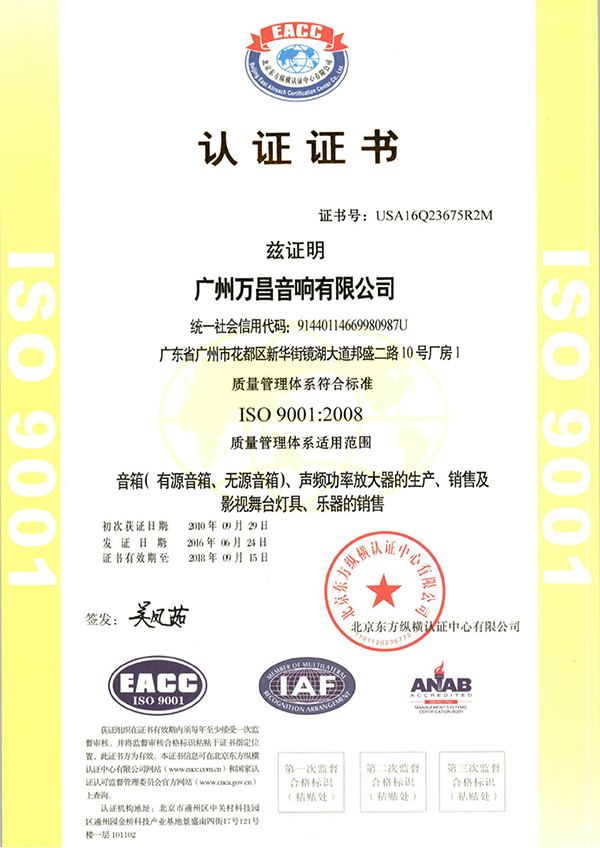 ISO 9001:2008 認證